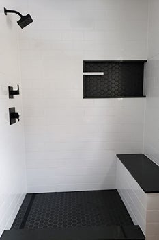 Monochromatic Bathroom with QuickDrain ShowerLine