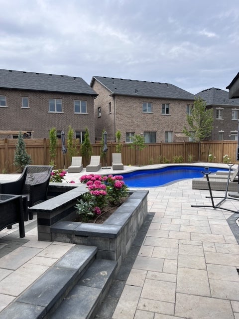 Pool in backyard