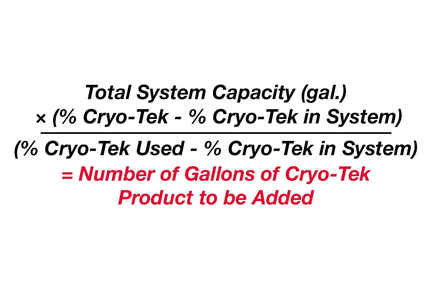 How much anti-freeze Cryo-tek should I use in my system