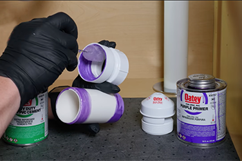 Priming for solvent welding using Oatey purple primer 